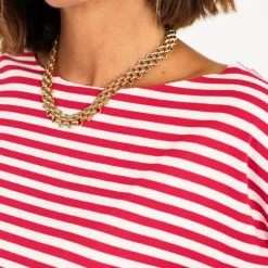 T-shirt over taglio laser a righe